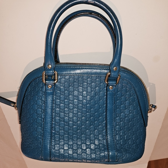 AUTHENTIC GUCCI Mini Microguccissima  two-way bag in teal - Picture 3 of 11